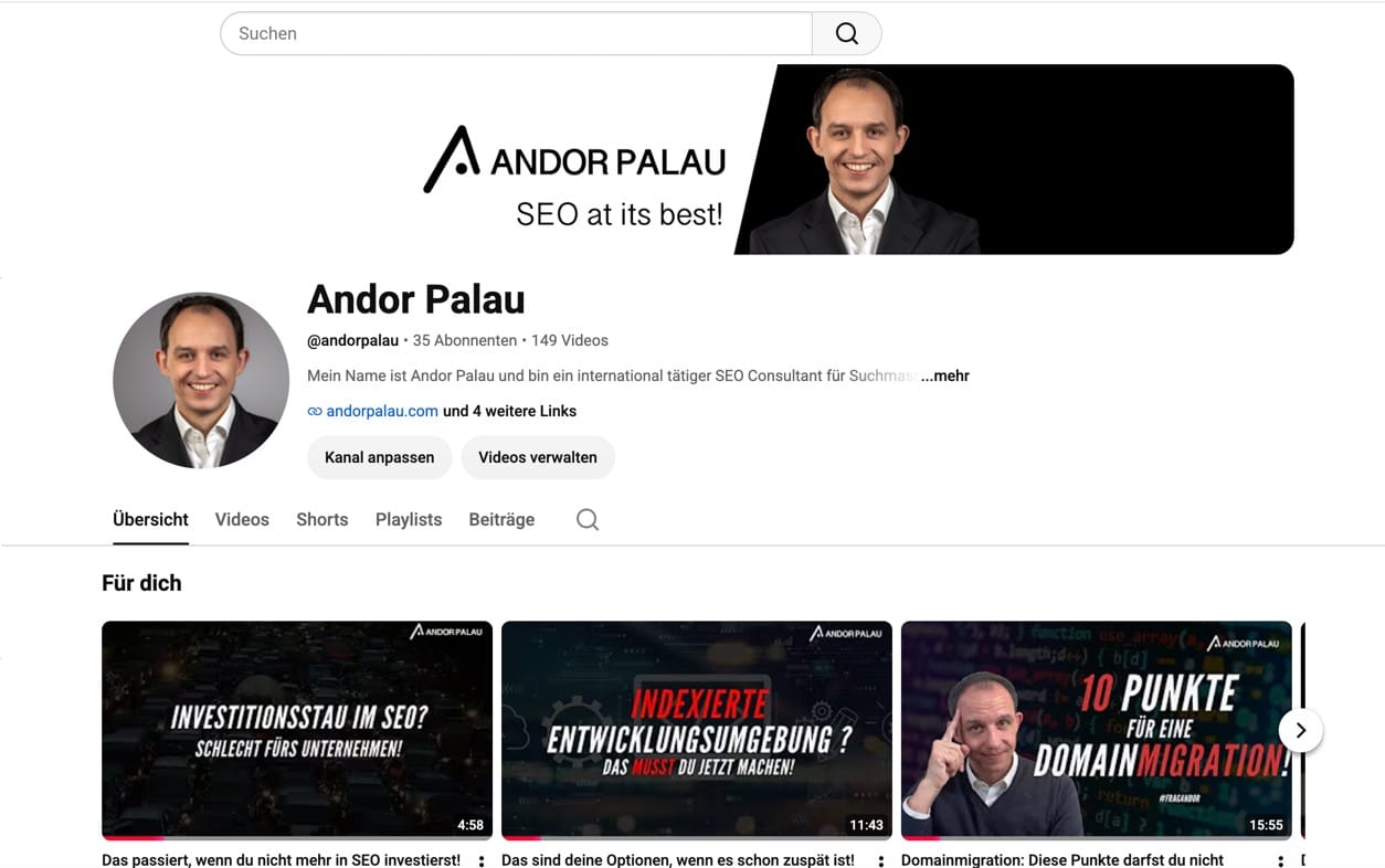 Andor Palau YouTube & Video Talks